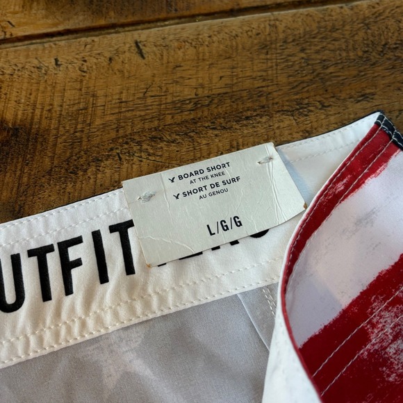 NEW American Eagle Outfitters American Flag USA Board Swimming Trunks L - Picture 5 of 9